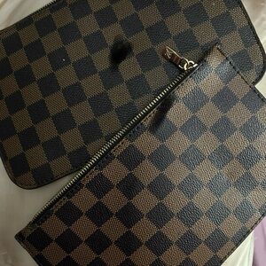 Checkered Brown and Black Clutch